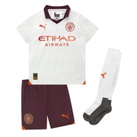 Camisa de time de futebol Manchester City Jeremy Doku #11 Replicas 2º Equipamento Infantil 2023-24 Manga Curta (+ Calças curtas)